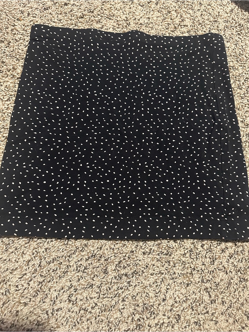 H&M Black Mini Skirt with White Dot Print